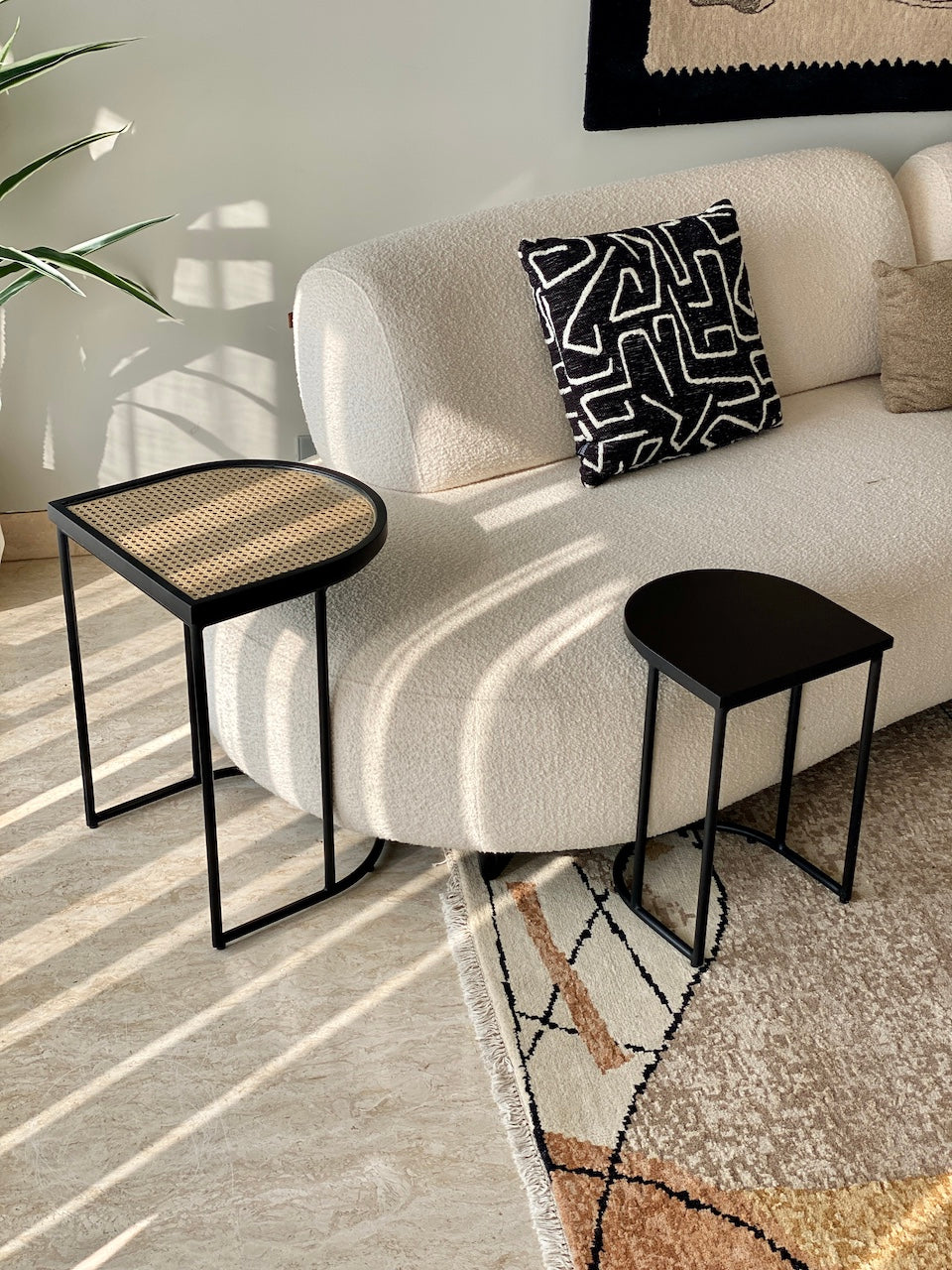 Kovo Rattan Charcoal Nesting Tables - Set of 2