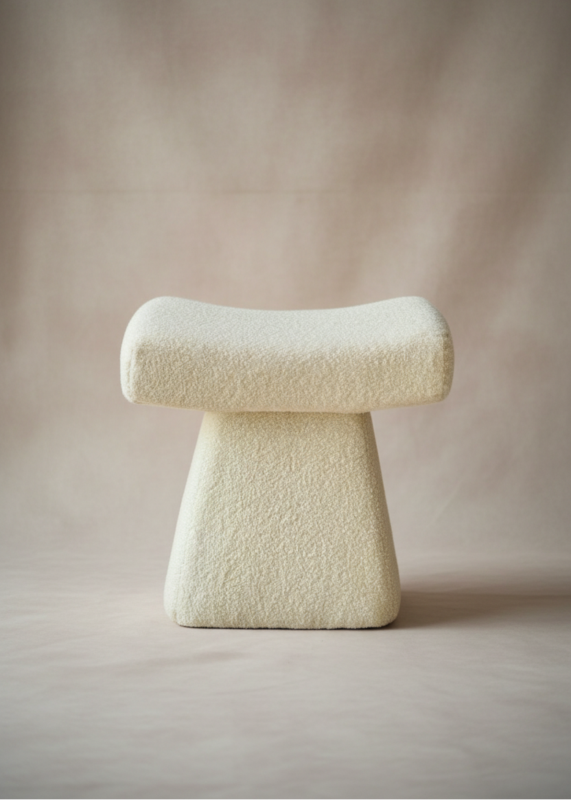 Bouclé Arch Pouffe