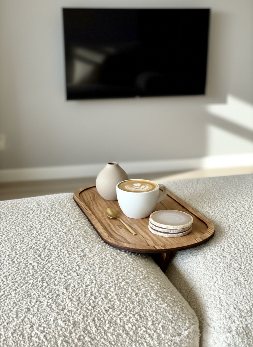 Elm Sofa Tray - Light Brown