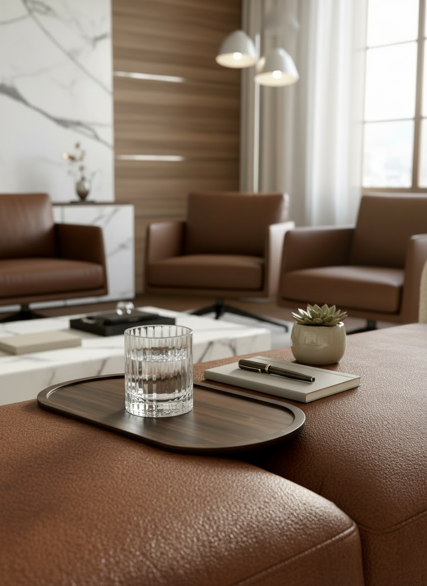 Elm Sofa Tray - Dark brown