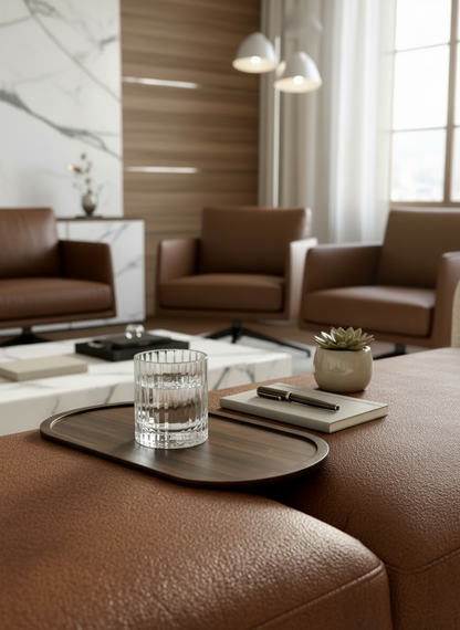 Elm Sofa Tray - Dark brown