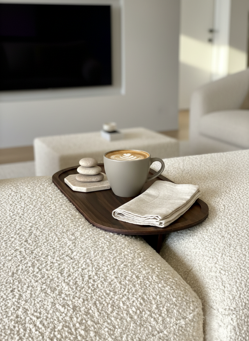 Elm Sofa Tray - Dark brown
