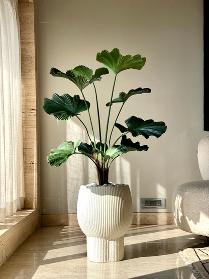 Artificial Verdant Fan Palm Plant - 4 Feet