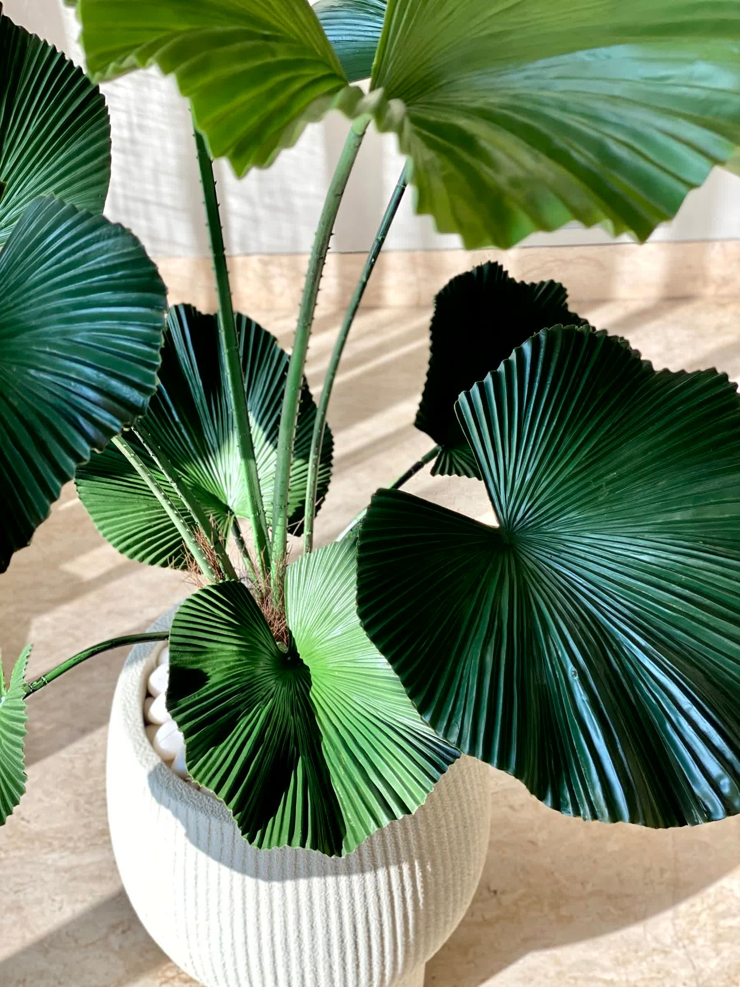 Artificial Verdant Fan Palm Plant - 4 Feet