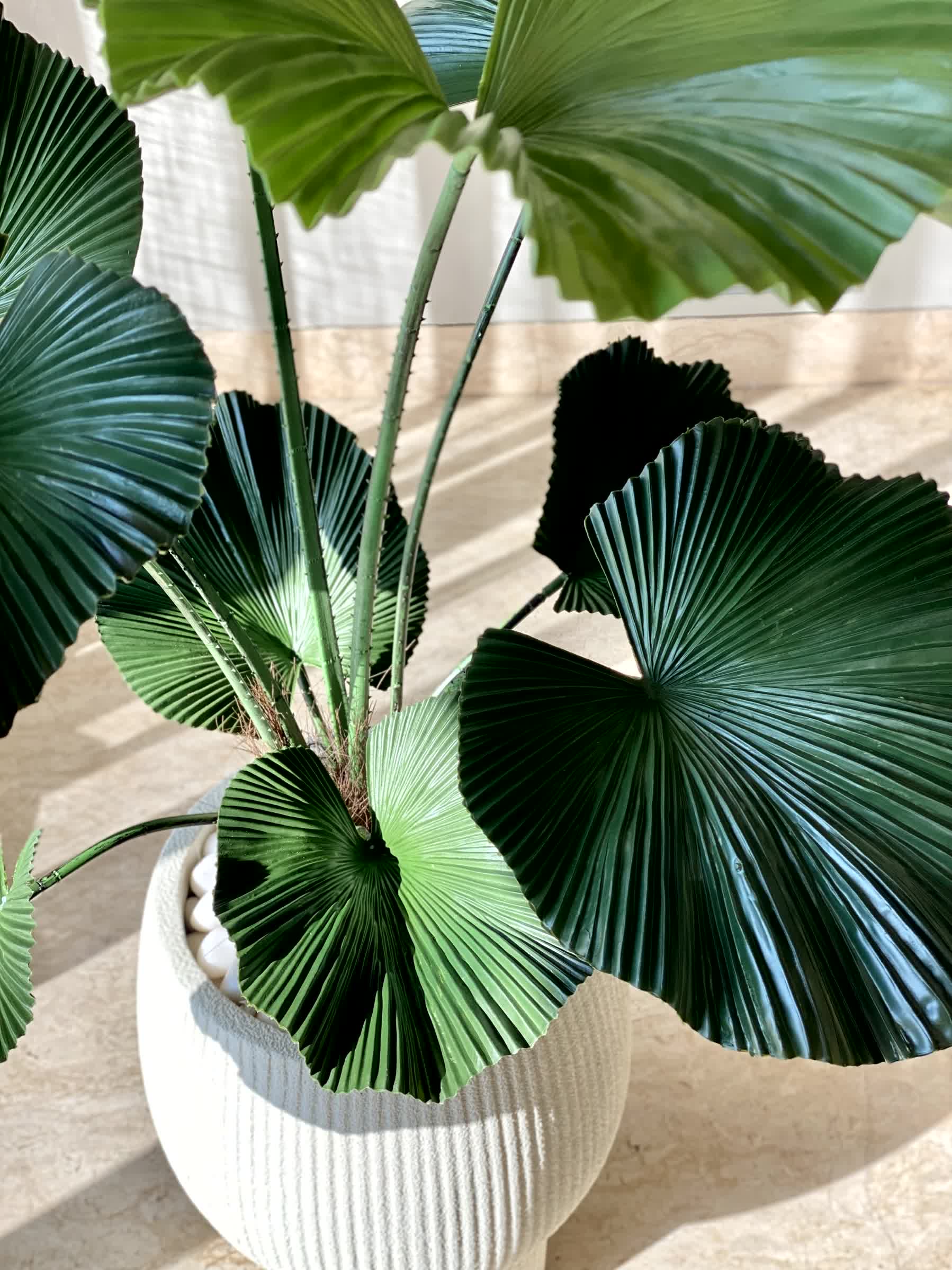 Artificial Verdant Fan Palm Plant - 4 Feet