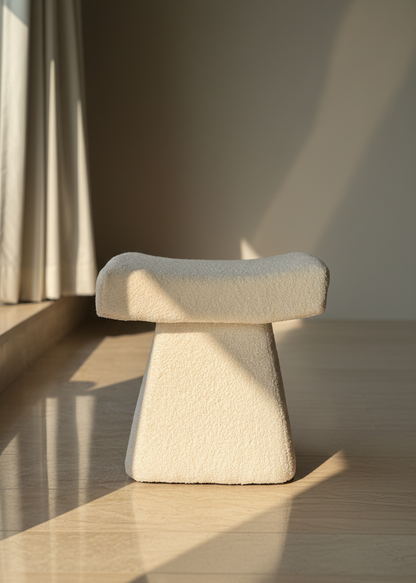 Bouclé Arch Pouffe