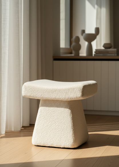 Bouclé Arch Pouffe