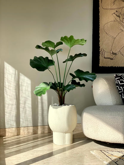 Artificial Verdant Fan Palm Plant - 4 Feet