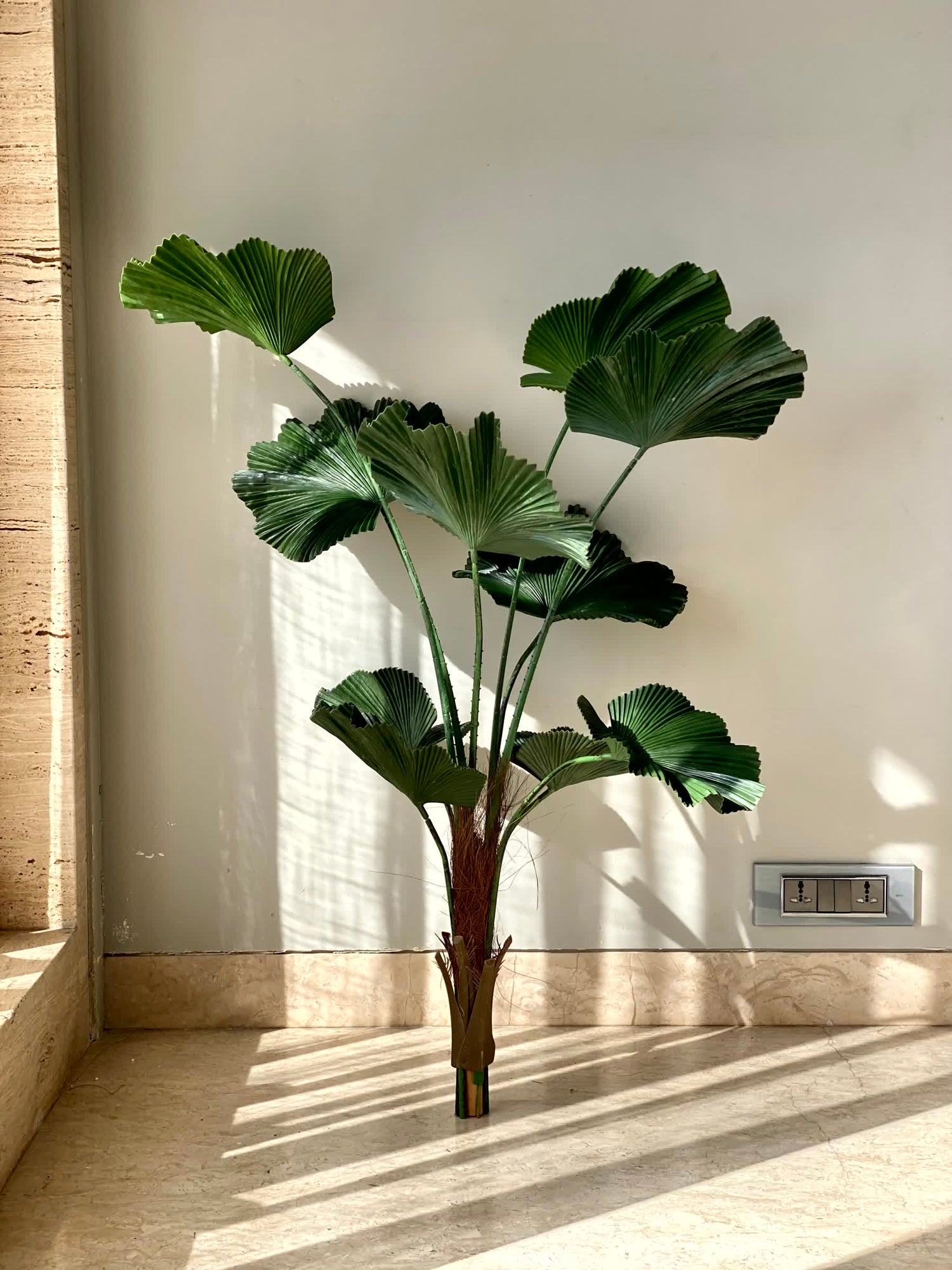 Artificial Verdant Fan Palm Plant - 4 Feet