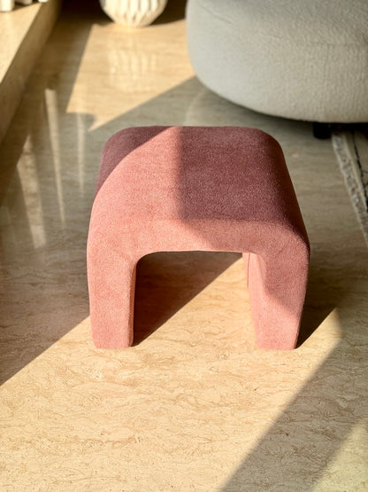 Cascade Curved Blush Pink Pouffe