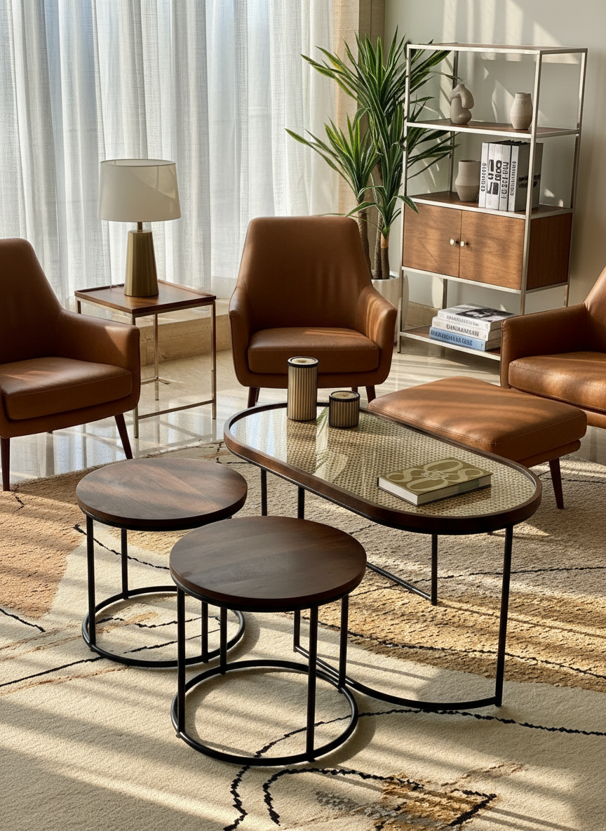 Kovo Rattan Center Table - Set Of 3