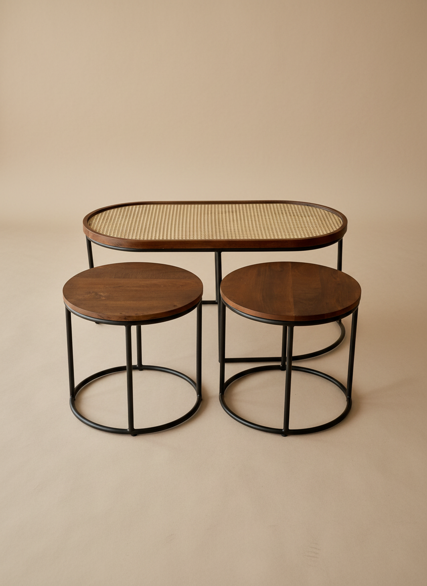 Kovo Rattan Center Table - Set Of 3