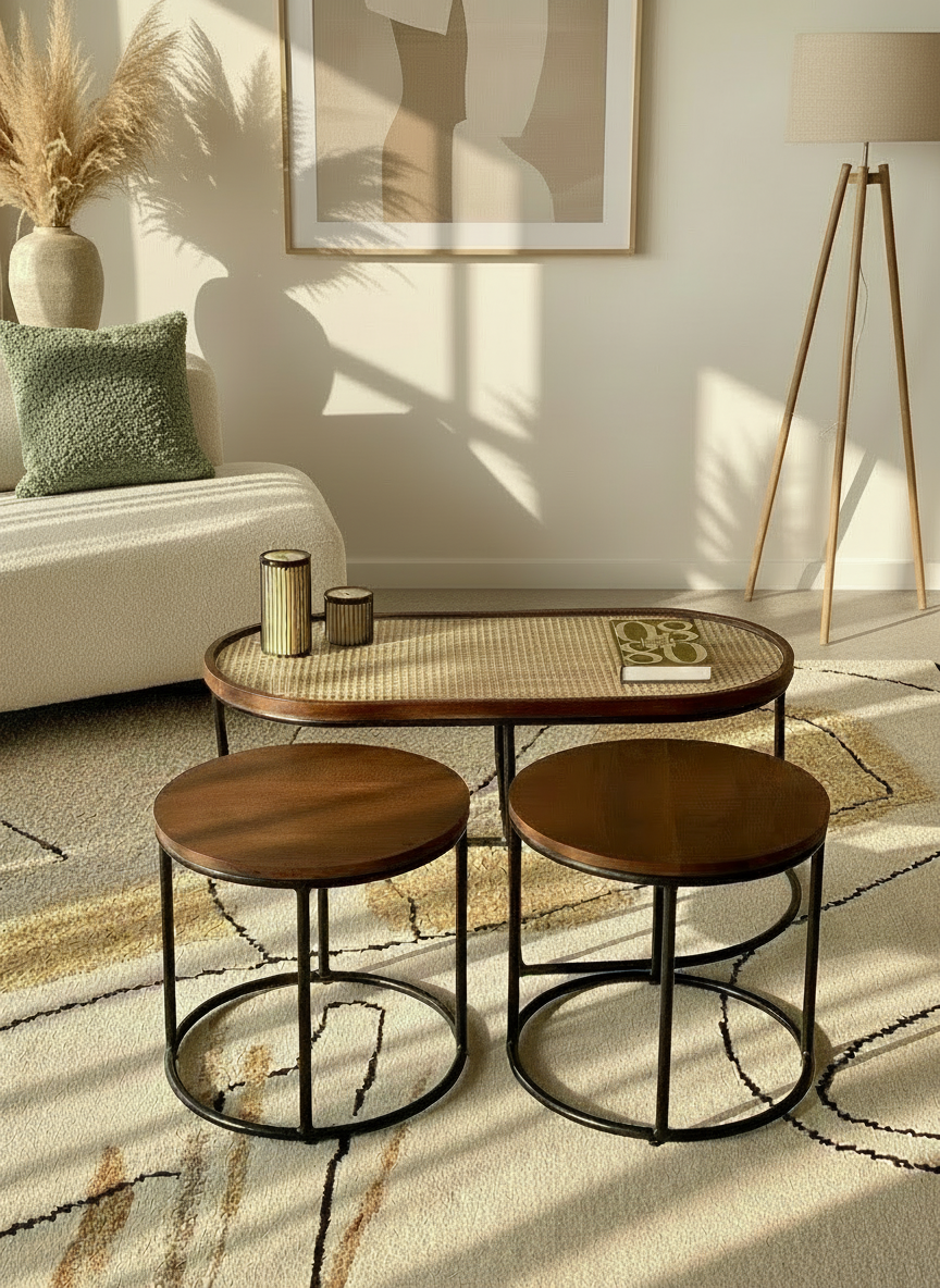 Kovo Rattan Center Table - Set Of 3