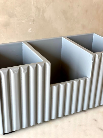 Imperium Fluted Desk Organiser - Grey