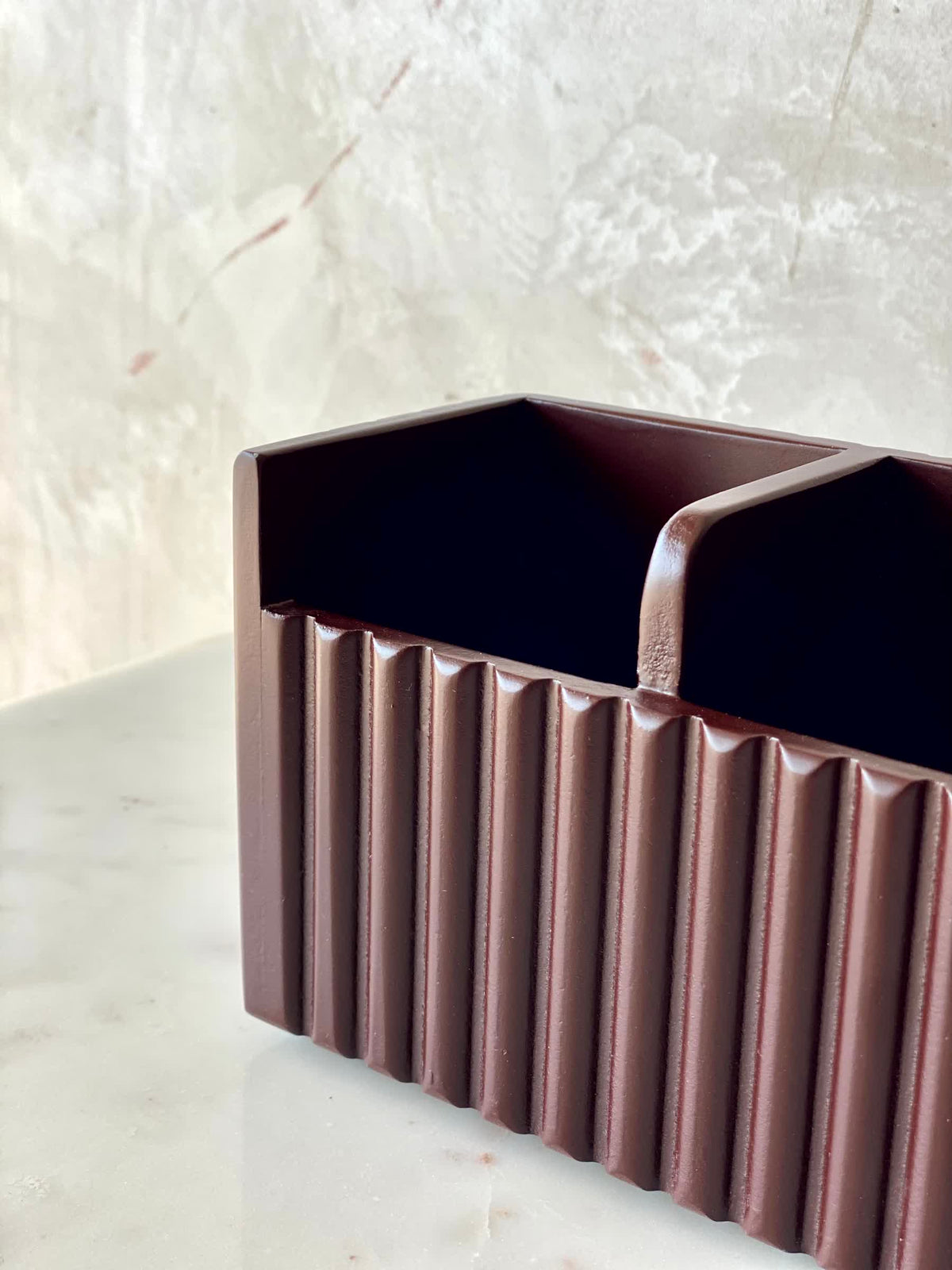 Imperium Fluted Cutlery Holder 3 Slot - Walnut