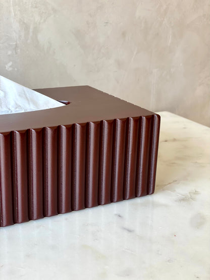 Imperium Fluted Tissue Box - Walnut