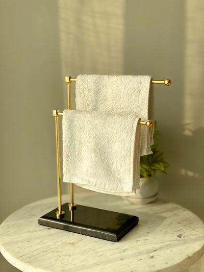 Melrose Hand Towel Stand - Black &amp; Gold