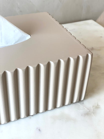 Imperium Fluted Tissue Box - Beige