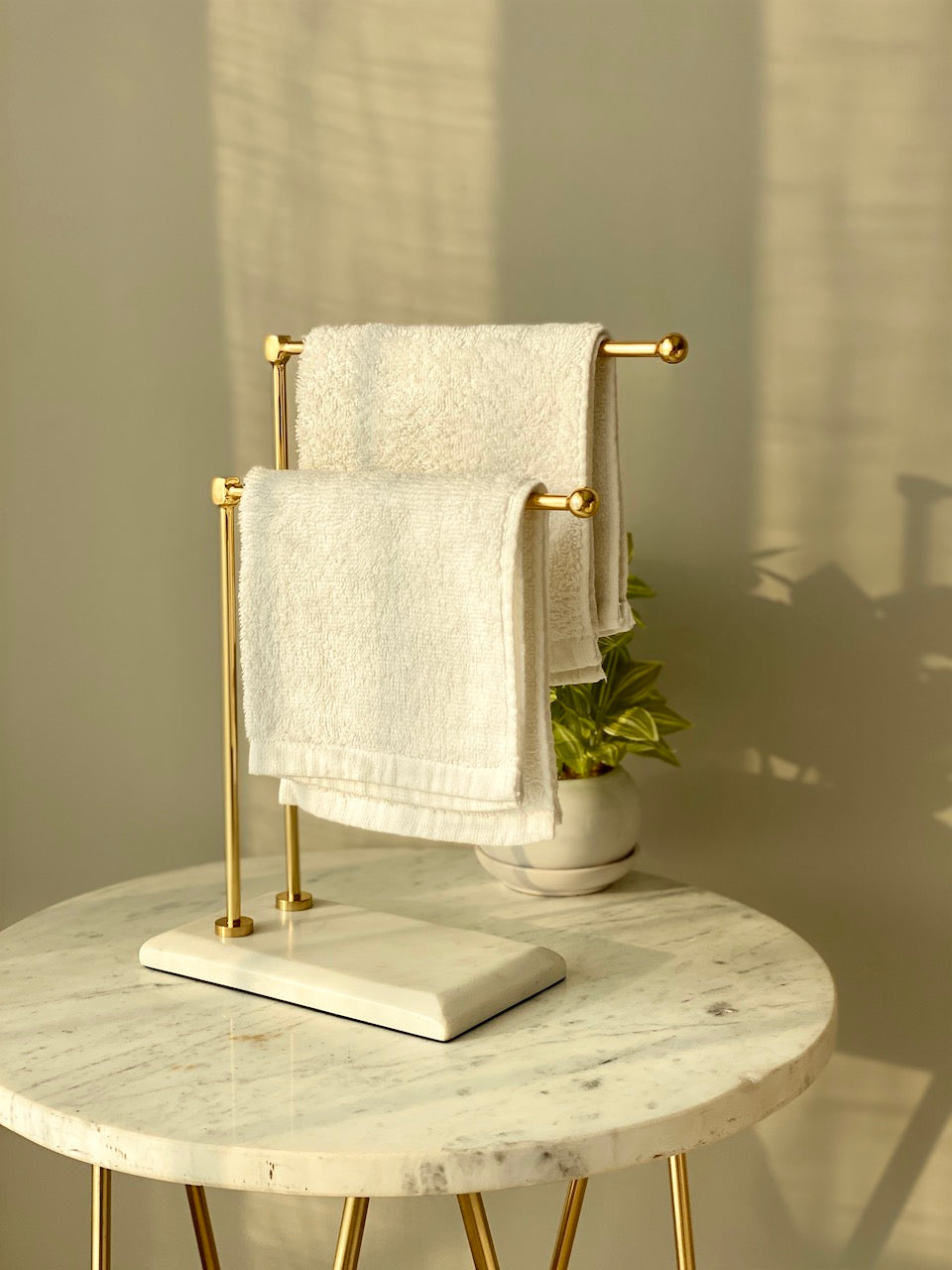 Melrose Hand Towel Stand - White &amp; Gold