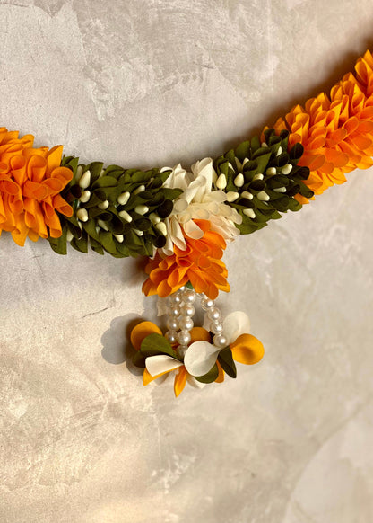Festive Shubh Pushp Haar - Orange