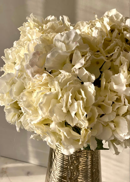 Artificial Hydrangea Flower White - Set of 2
