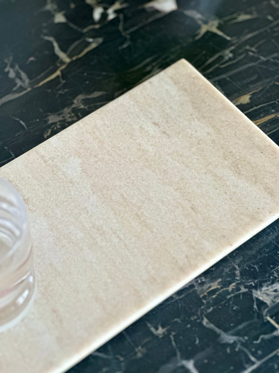 Auric Beige Marble Flat Tray