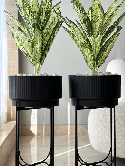Beverly Fluted Planter (Set of 2) - Charcoal