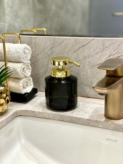 Chalice Glass Bathroom Dispenser - Black