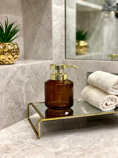 Chalice Glass Bathroom Dispenser - Amber
