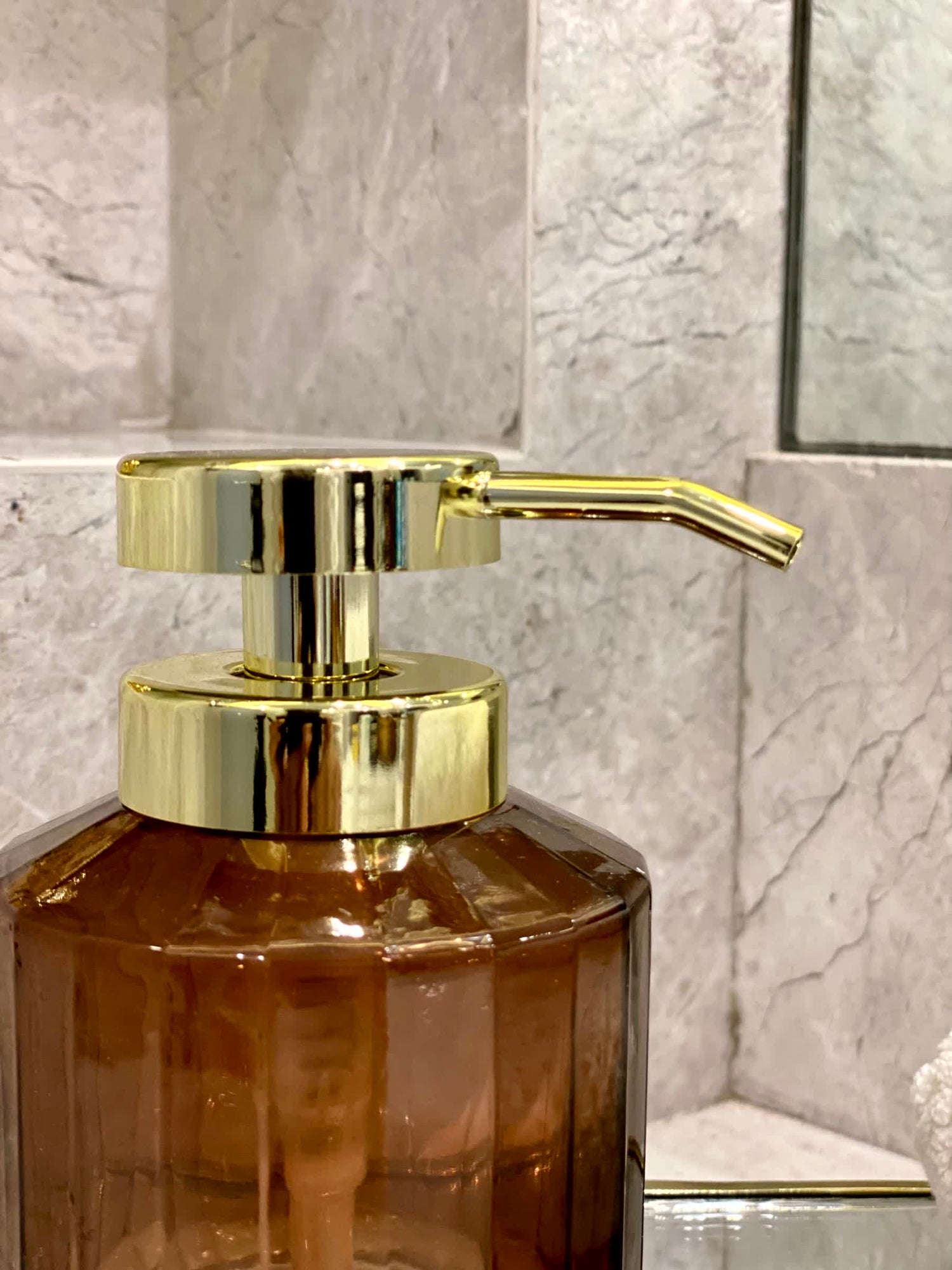 Chalice Glass Bathroom Dispenser - Amber
