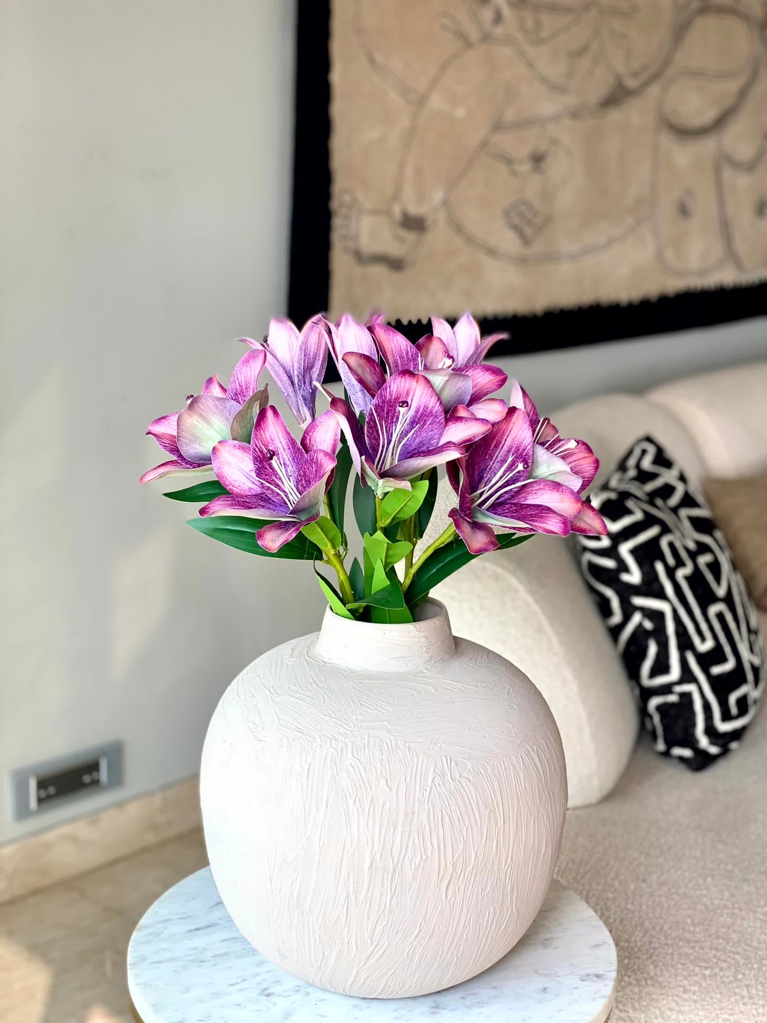 Artificial Lilac Lily Stem (One Stem) - 2.5 Feet