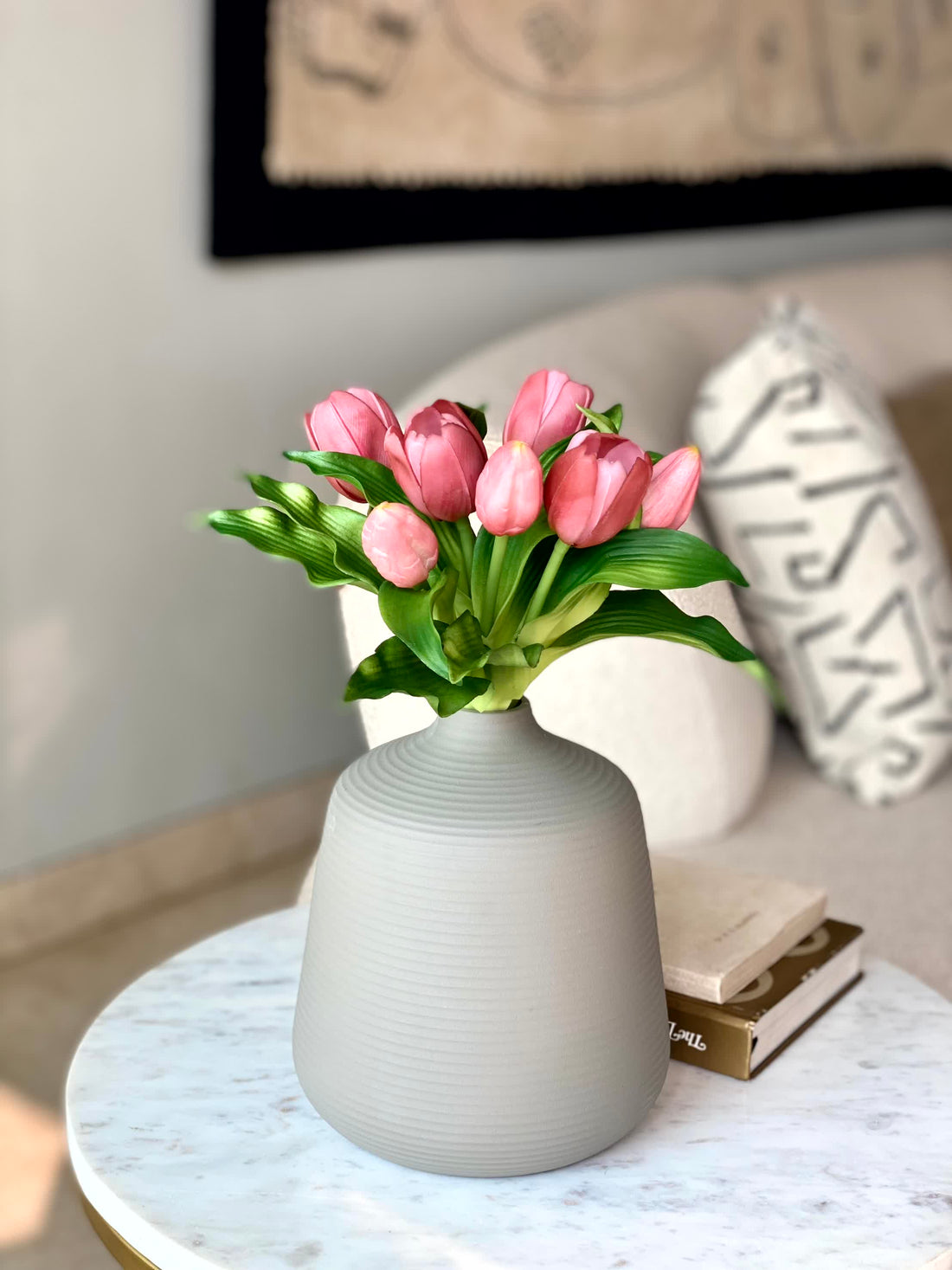 Artificial Pink Tulip Flower Bunch