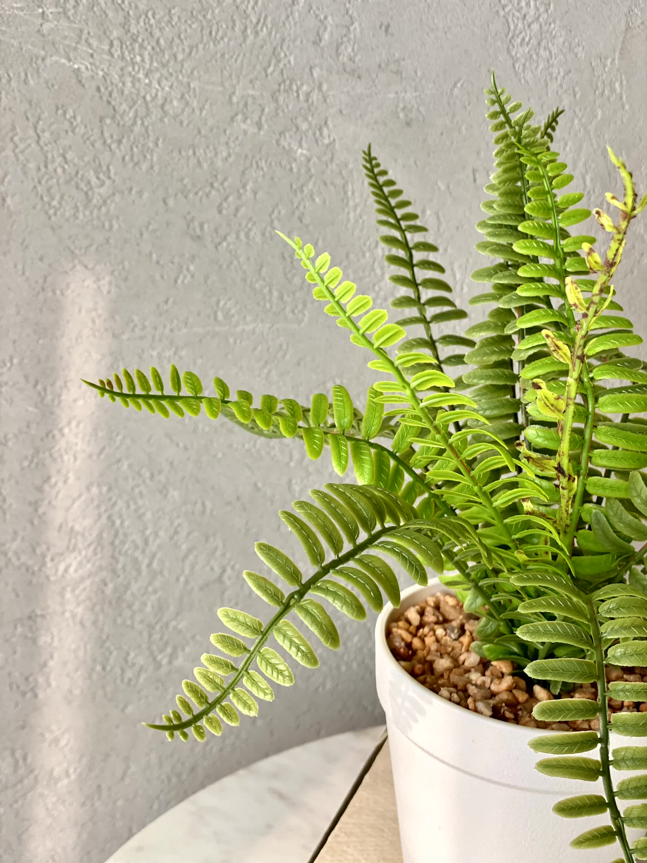 Artificial Fern Bush Plant  - White Pot