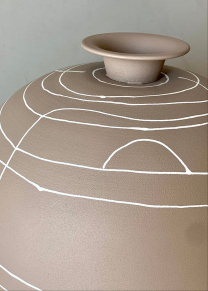 Dune Obsidian Vase - Beige (Large)