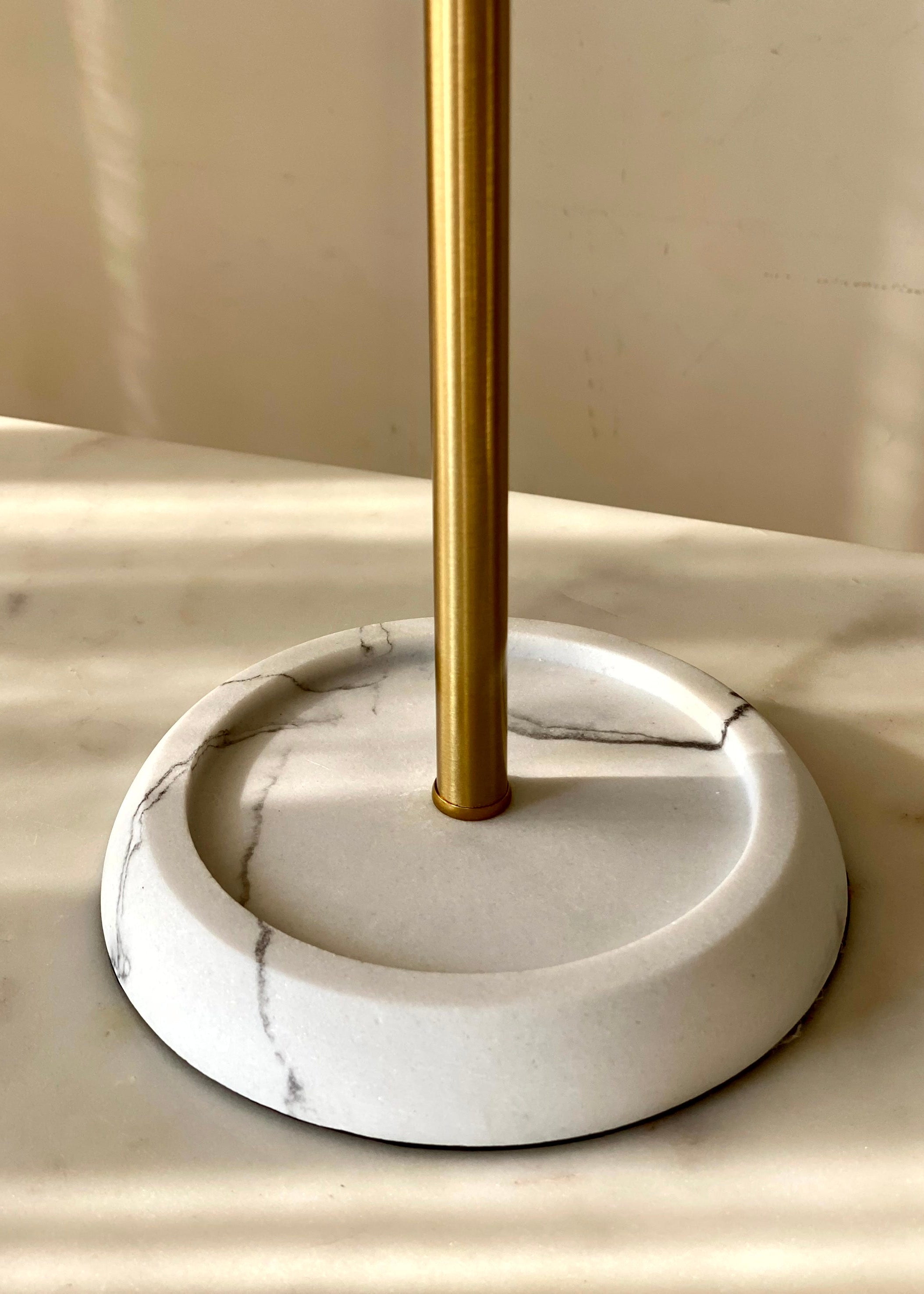 Dual Ring Hand Towel Stand - White