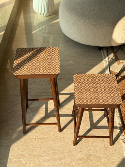 Mirage Brown Cane Stool - Small