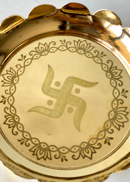 Aaradhya Brass Pooja Platter – Medium