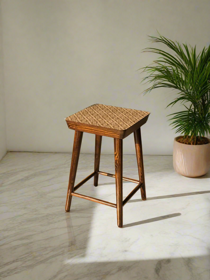 Mirage Brown Cane Stool - Small