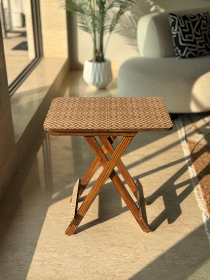 Mirage Brown Cane Folding Table
