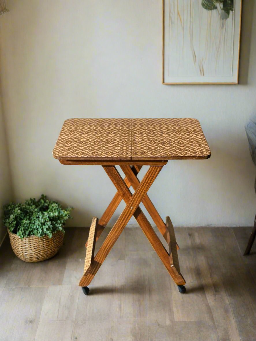 Mirage Brown Cane Folding Table