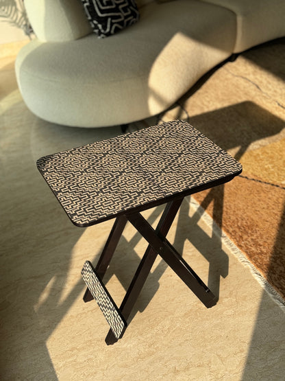 Noir Black Cane Folding Table