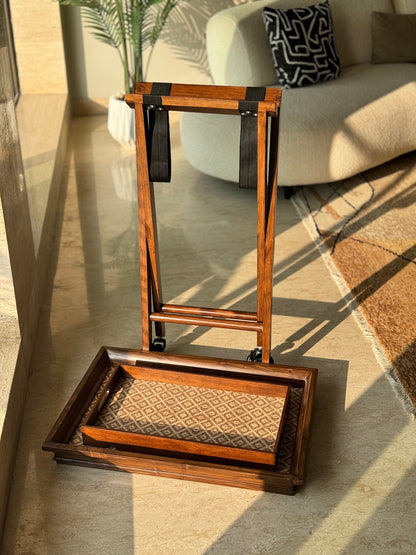 Mirage Brown Cane Butler Trolley