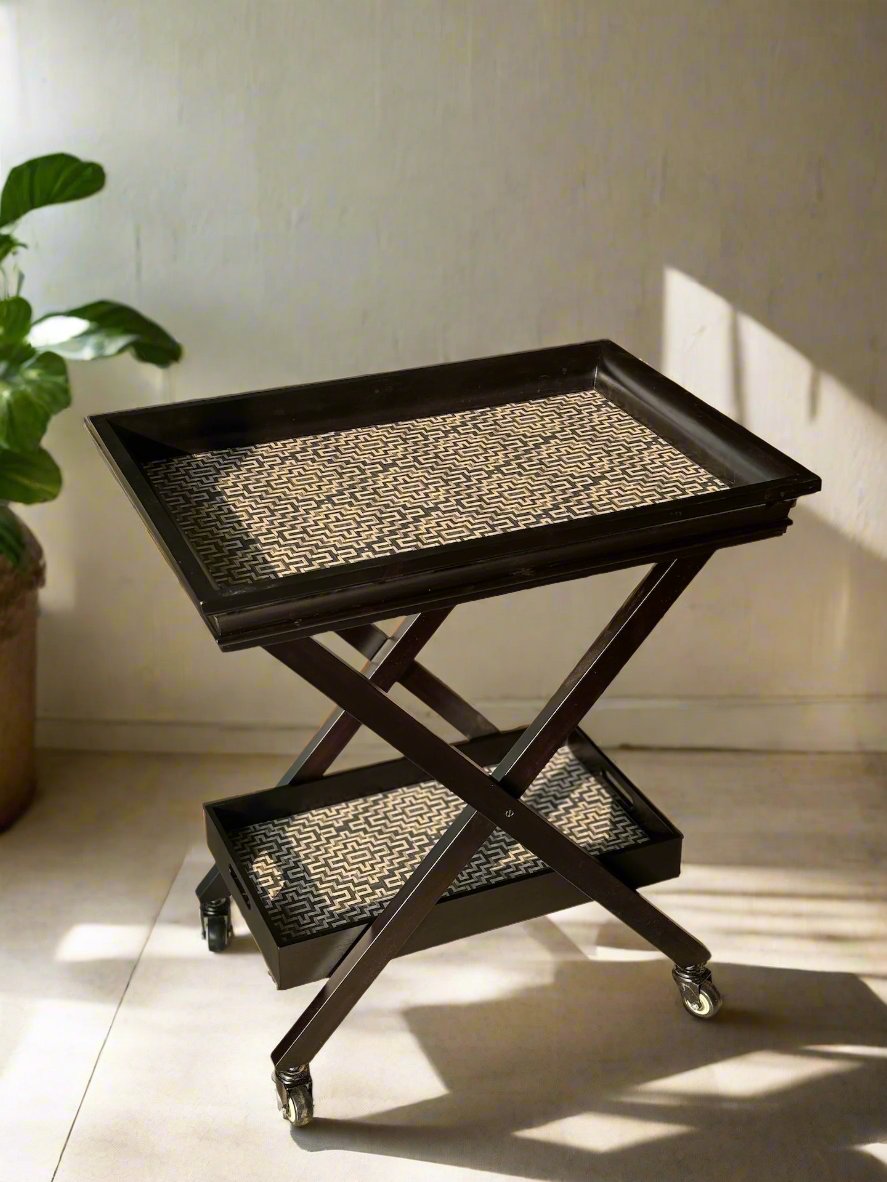 Noir Black Cane Butler Trolley – Mason Home