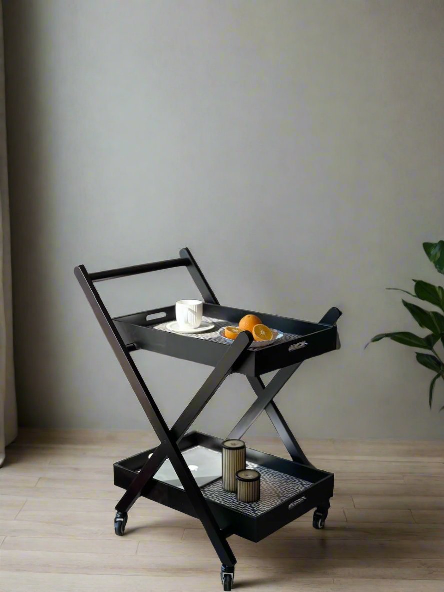 Noir Black Cane Handle Trolley