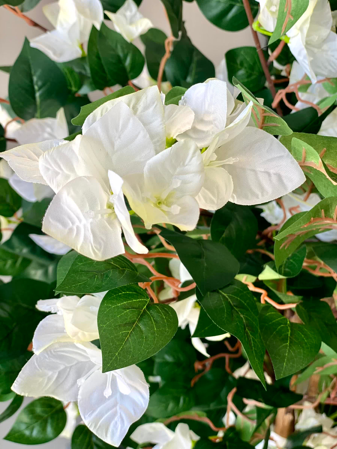 Arificial White Topiary Bougainvillea Plant  - 5 Feet