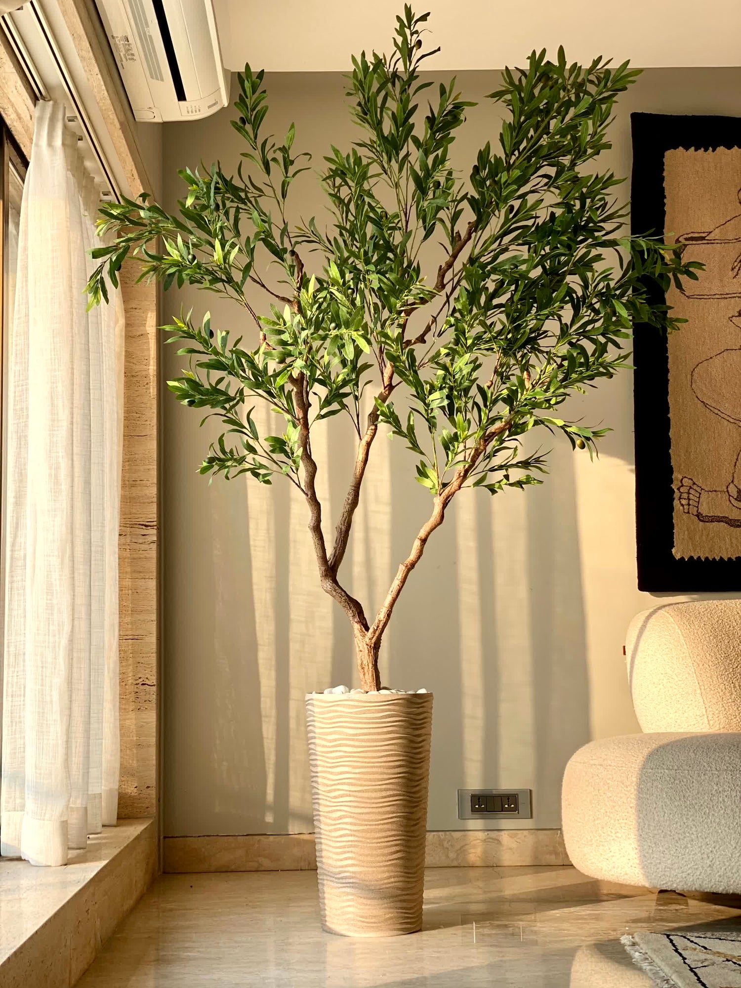 Artificial Lush Olive Plant - 7 Feet