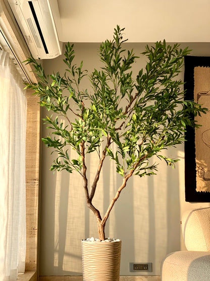 Artificial Lush Olive Plant - 7 Feet