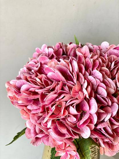 Artificial Hydrangea Stem - Rose Pink (One Stem)