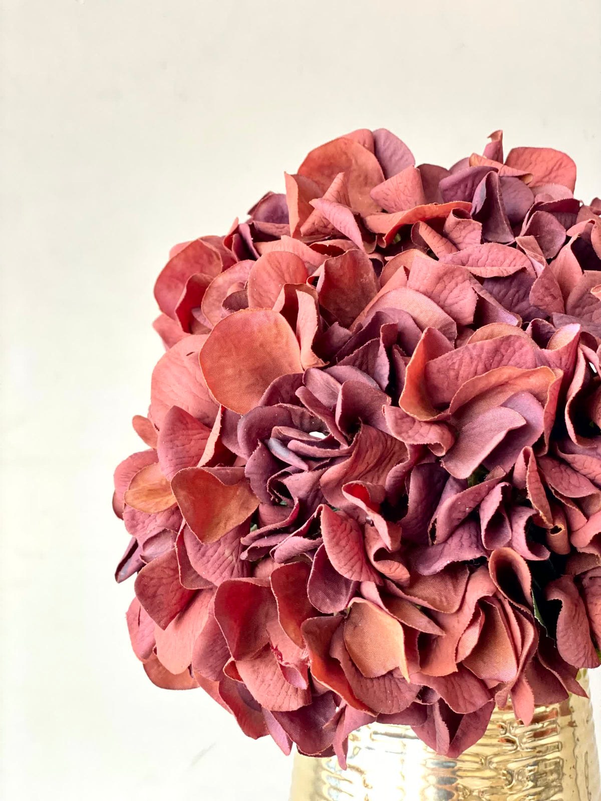 Artificial Hydrangea Stem - Mulberry Burgundy  (One Stem)