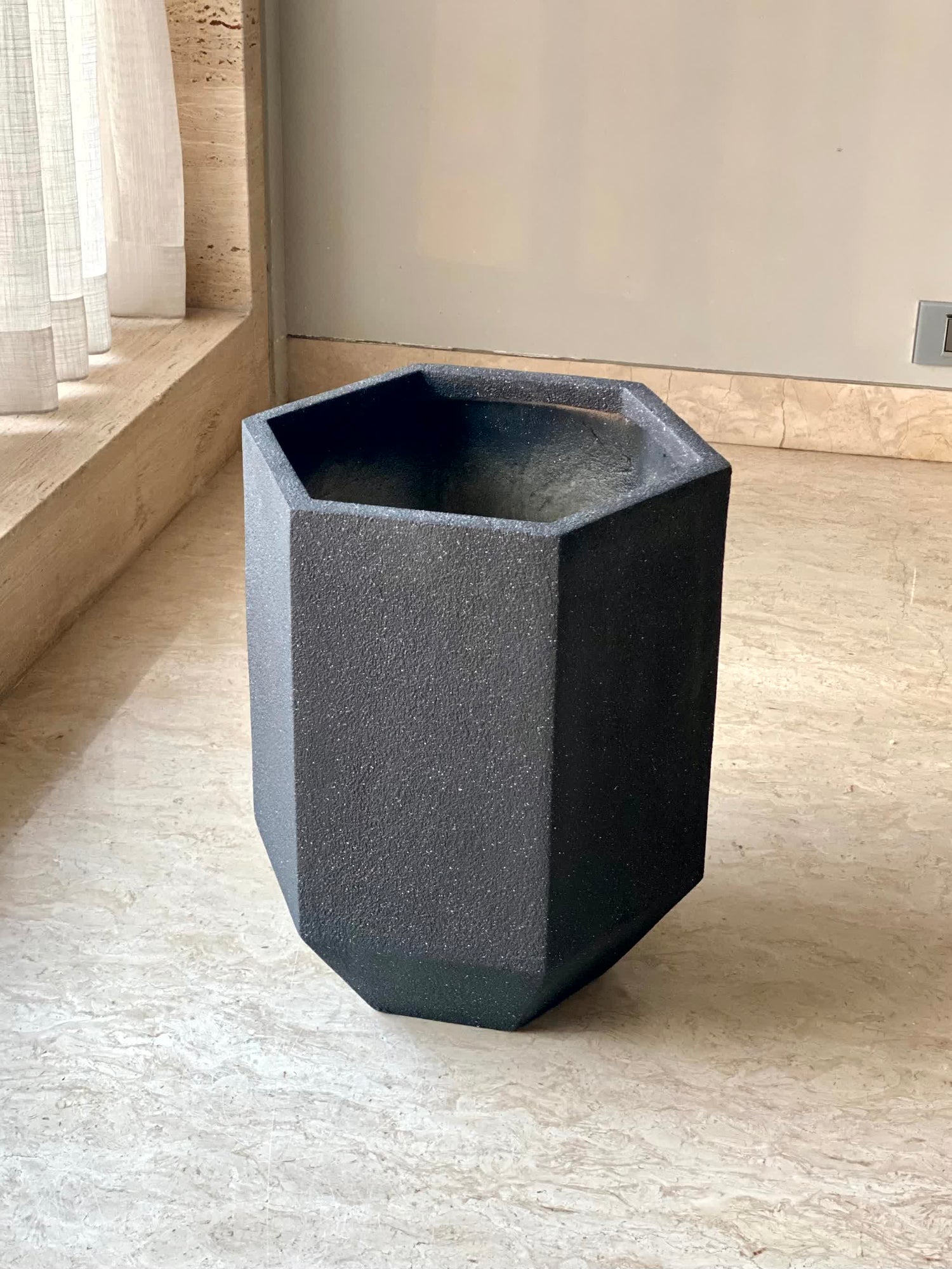 Busa Hexagonal Planter - Black